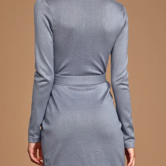 Lulu's Steel Blue Wrapped Dress. Women’s size small. Tag still attached, new. - Picture 3 of 7
